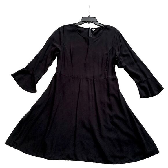 Old Navy Black Long Sleeve Fit & Flare Midi Dress Size XL - Picture 5 of 12
